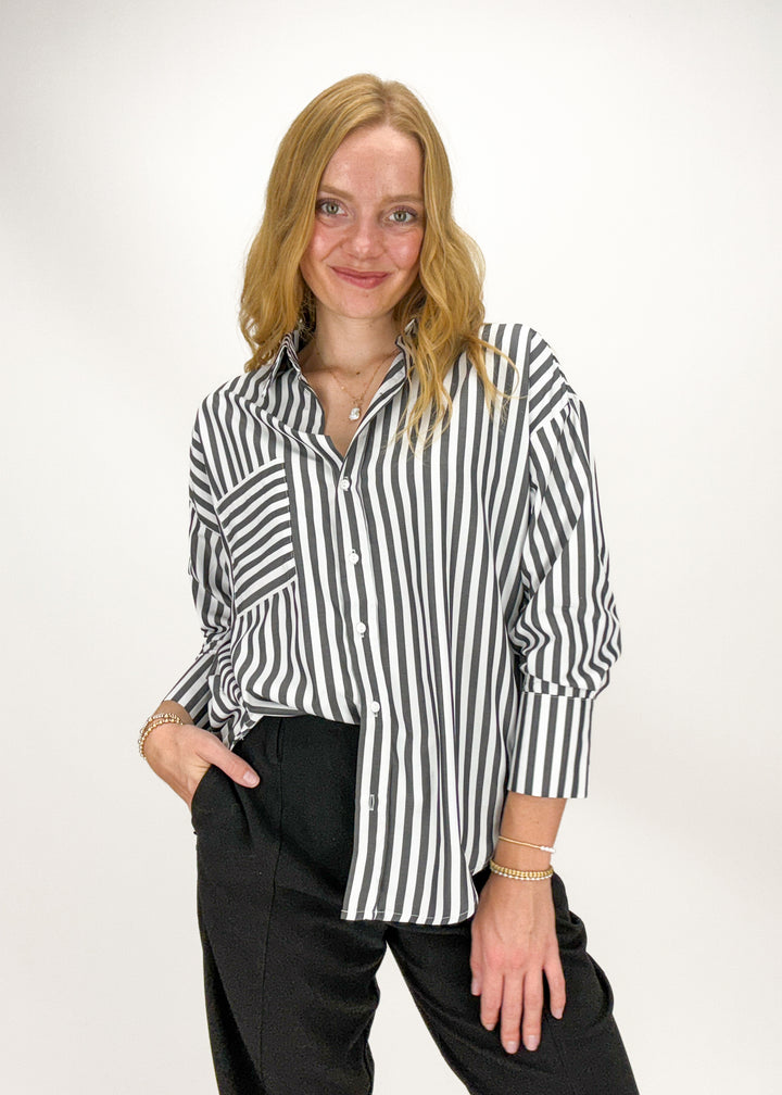 Toni Striped Button Down