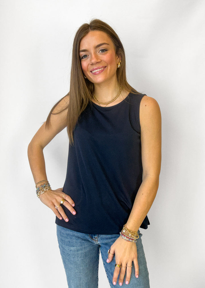 Amelia Knit Tank Top - Midnight