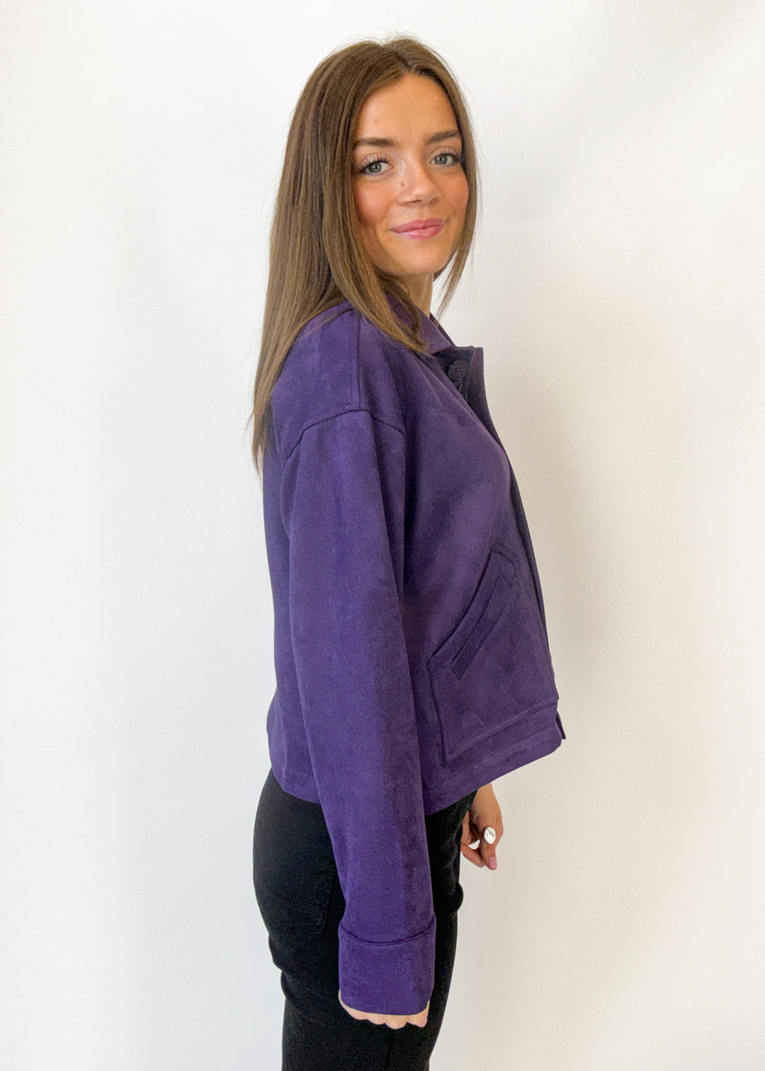 Mia Knit Jacket - Eggplant