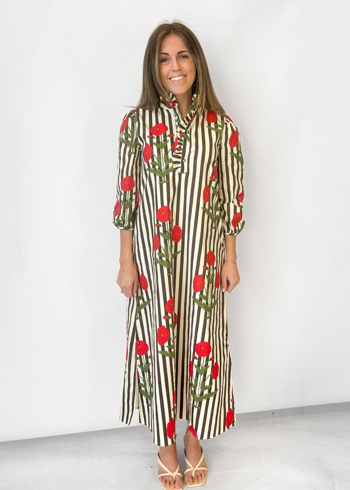 Kara Striped Midi Dress