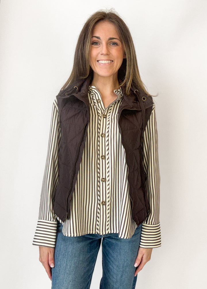 Hazel Drawstring Collar Vest