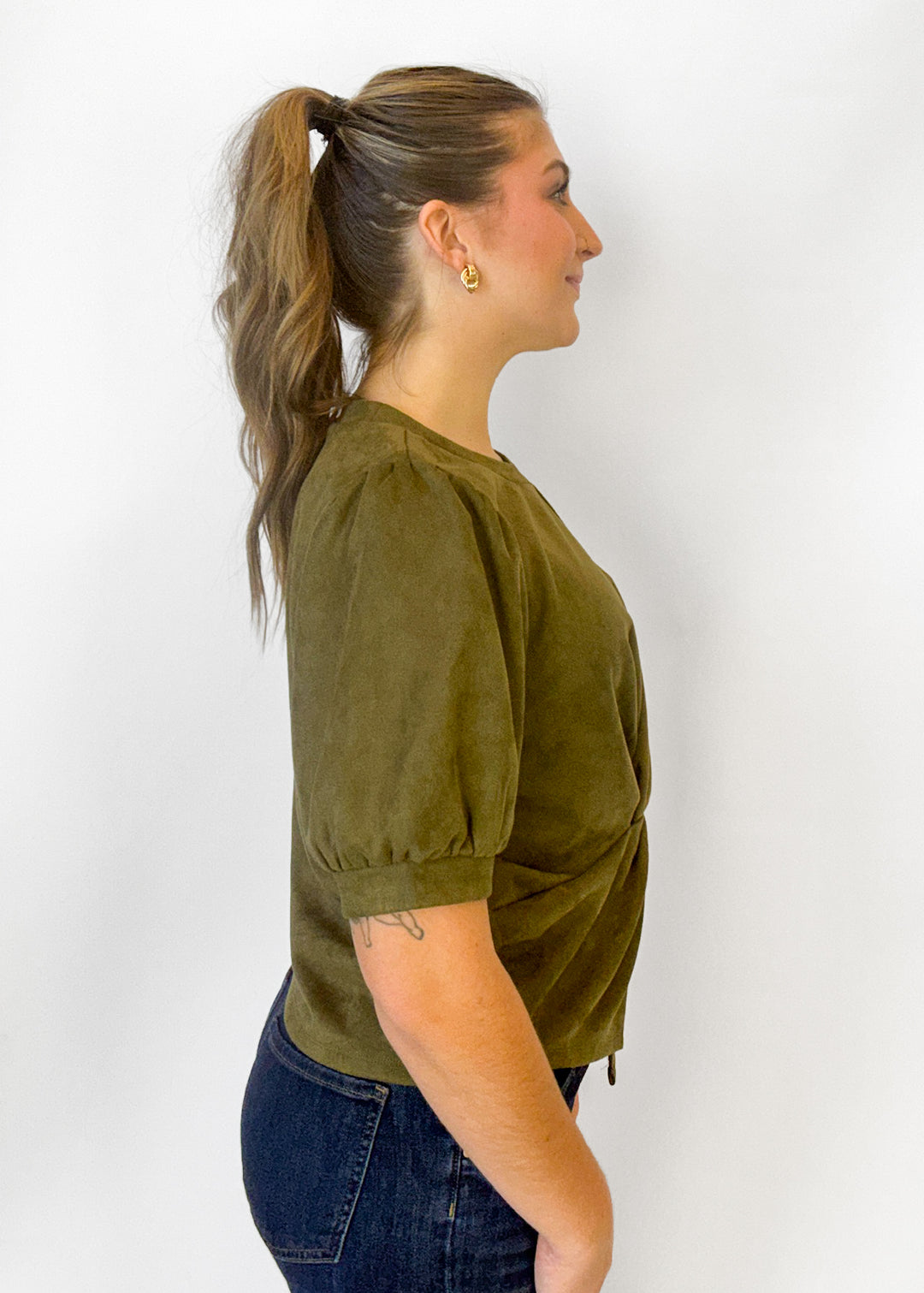 Mabel Suede Twisted Top