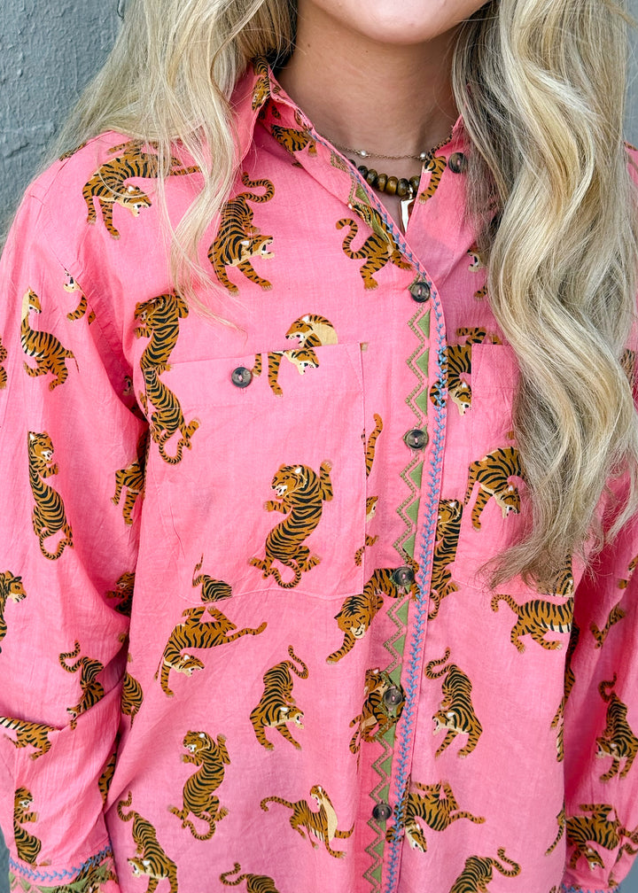 Ivy Jane Tiger Print Button Down