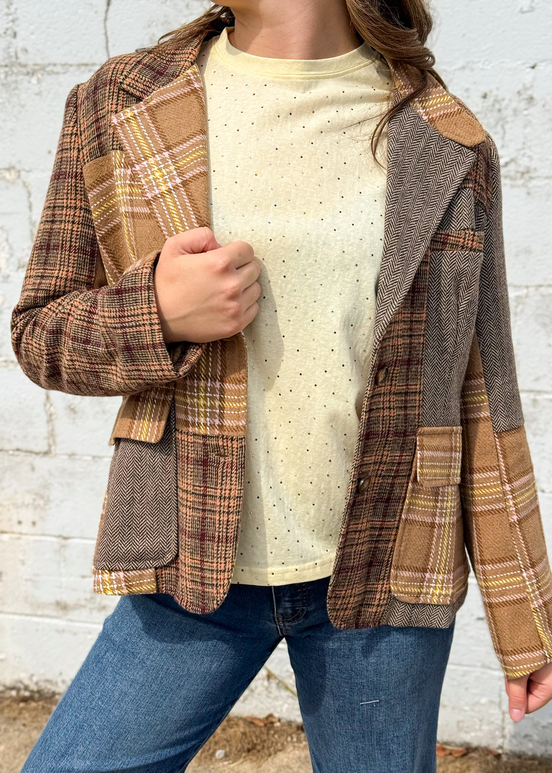 Izzy Plaid Patchwork Blazer