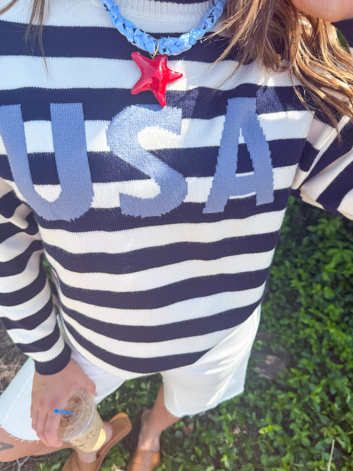 USA Striped Sweater