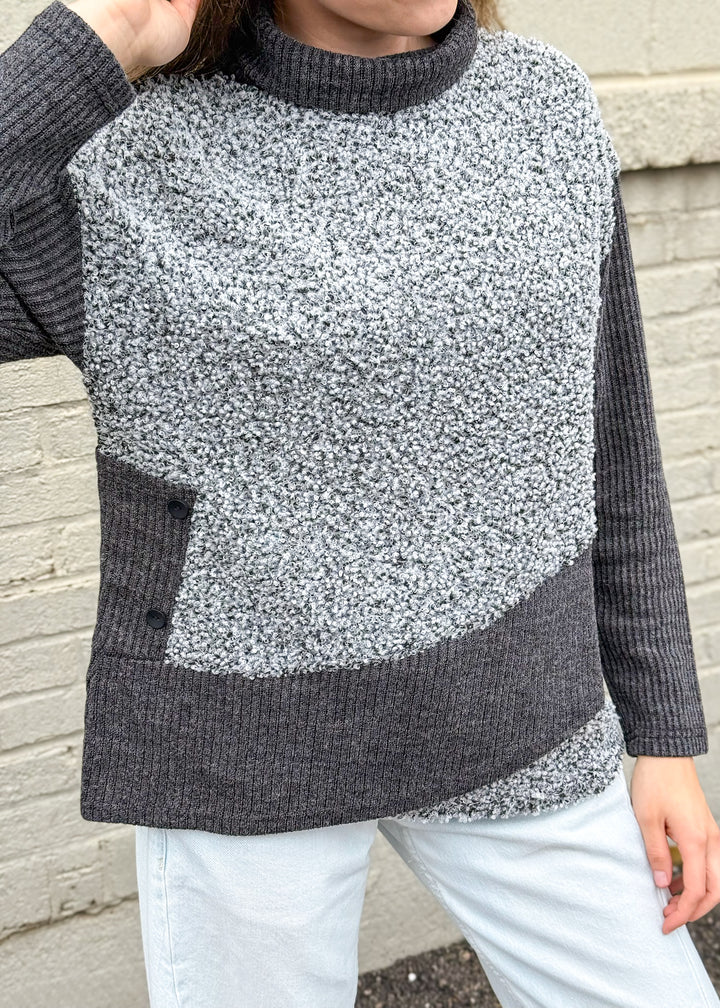 Maisy Mock Neck Sherpa Sweater