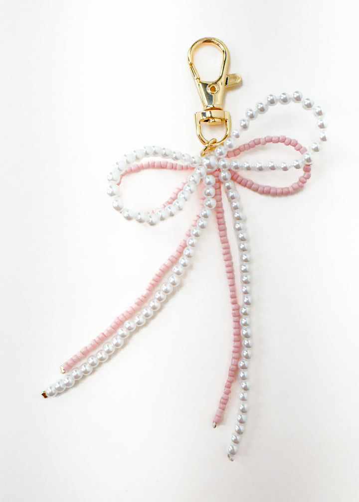 Georgia Pink & Pearl Bow Bag Charm