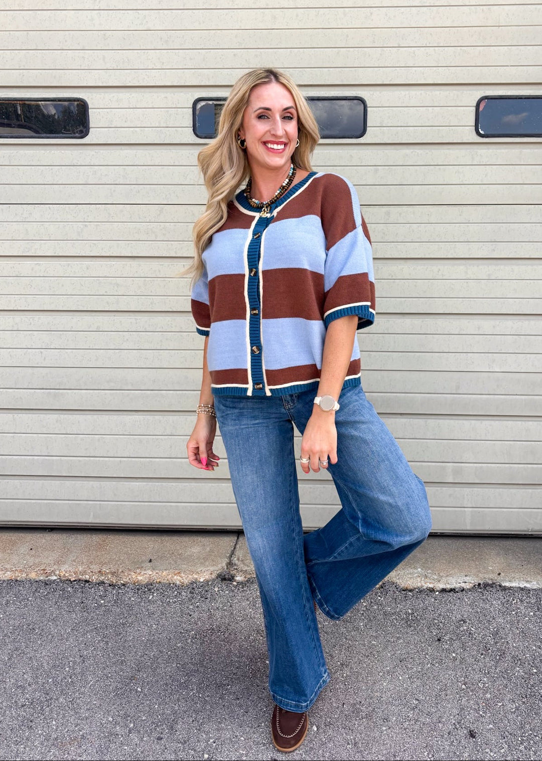 Maggie Striped Sweater Cardigan
