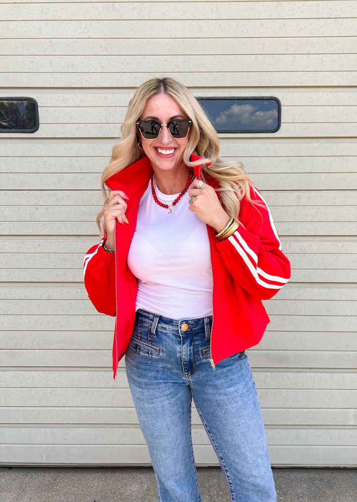 Raquel Striped Athletic Jacket