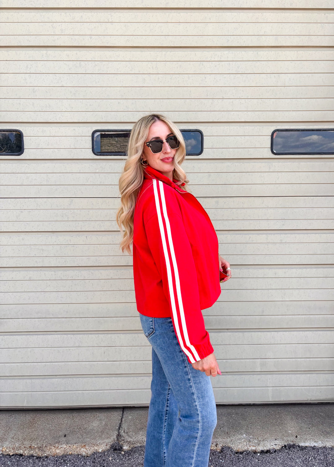 Raquel Striped Athletic Jacket
