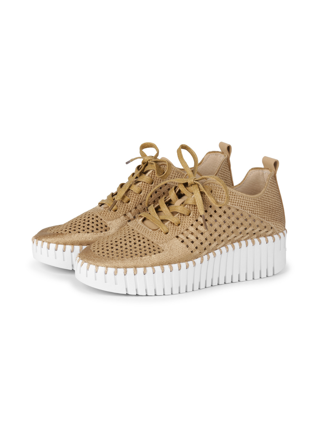 Ilse Jacobsen Tulip Perforated Sneakers in Latte