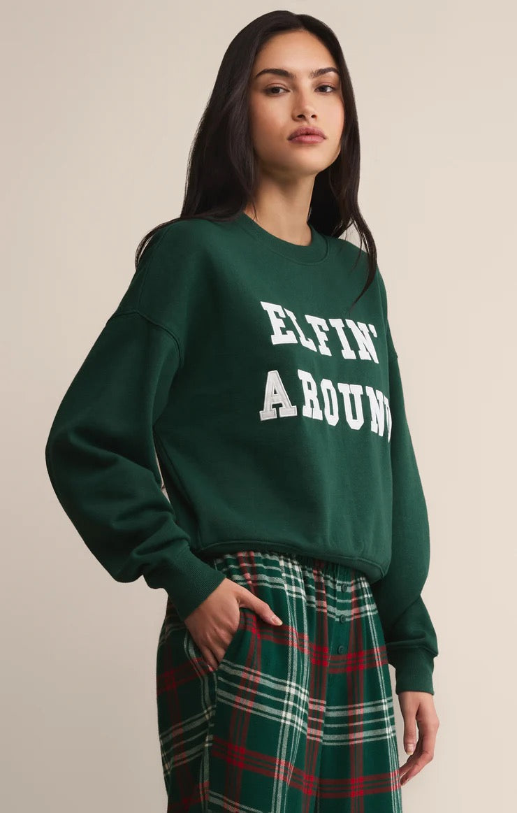 Z Supply Holiday Sweatshirt - Elfin' Around