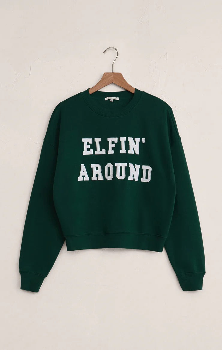 Z Supply Holiday Sweatshirt - Elfin' Around