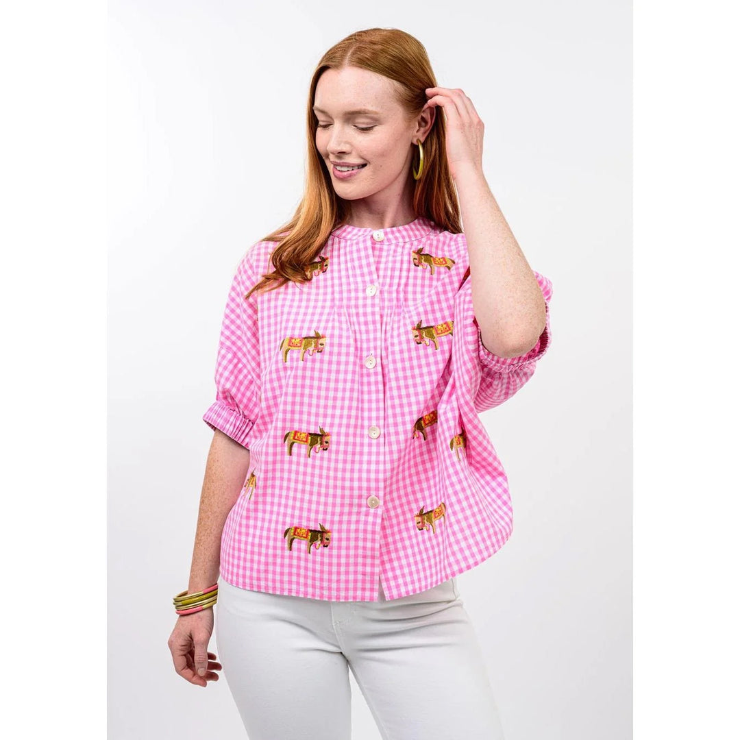 Sister Mary Gingham Donkey Top