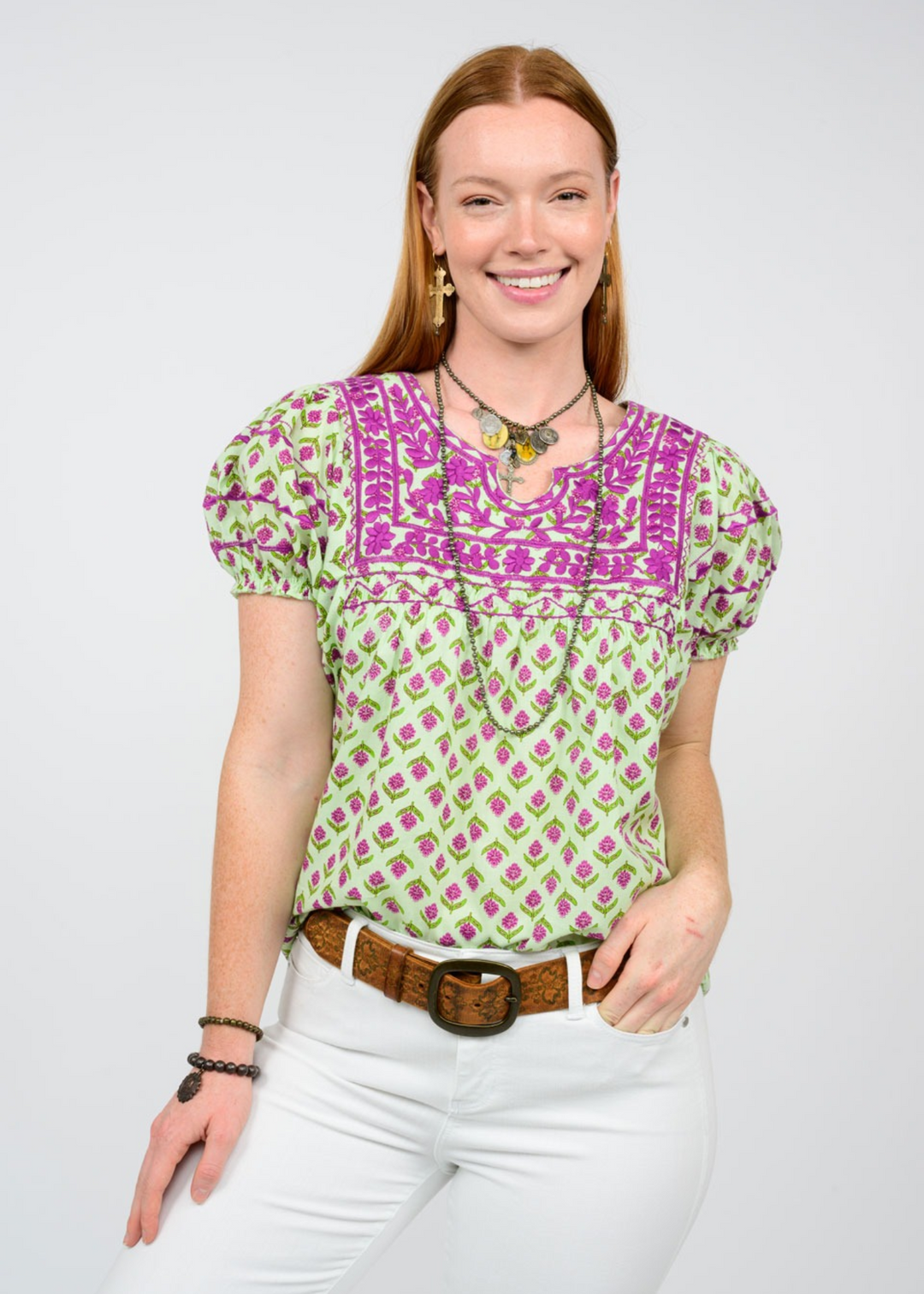 Ivy Jane Patsy Top in Lime Floral