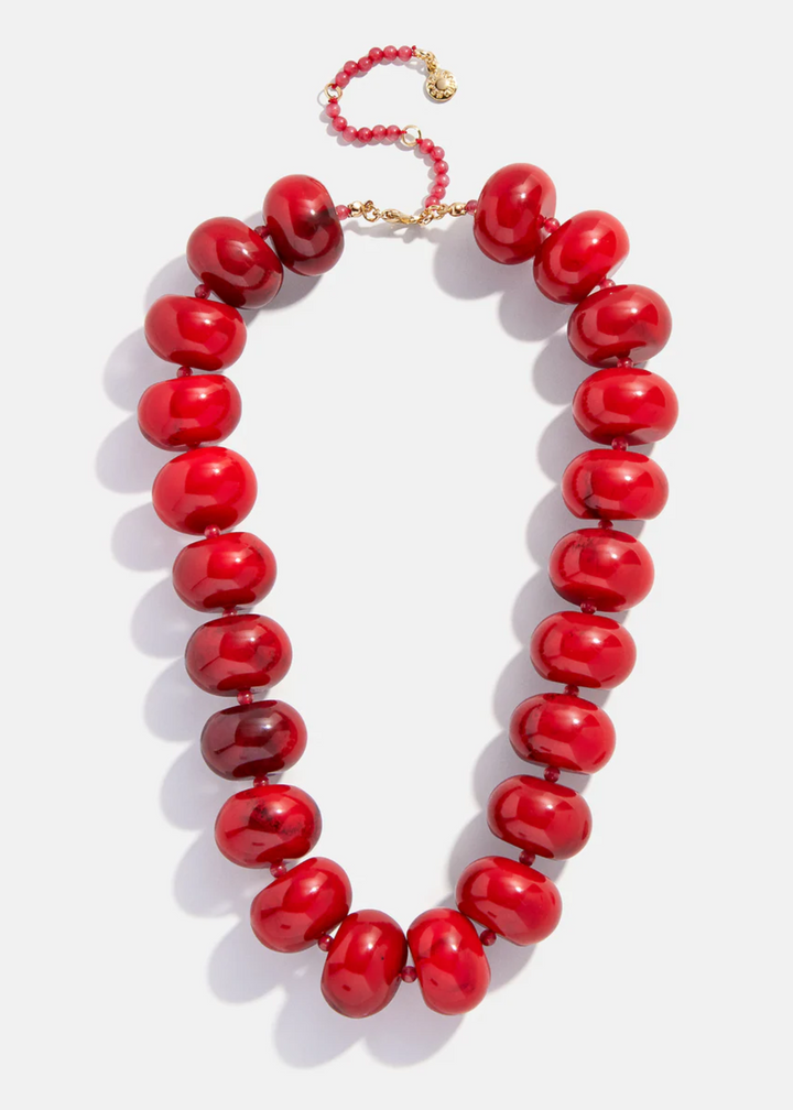 Joan Semi-Precious Beaded Necklace - Red Jasper