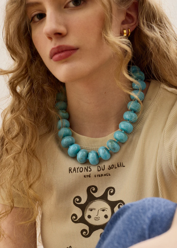 Joan Semi-Precious Beaded Necklace - Turquoise