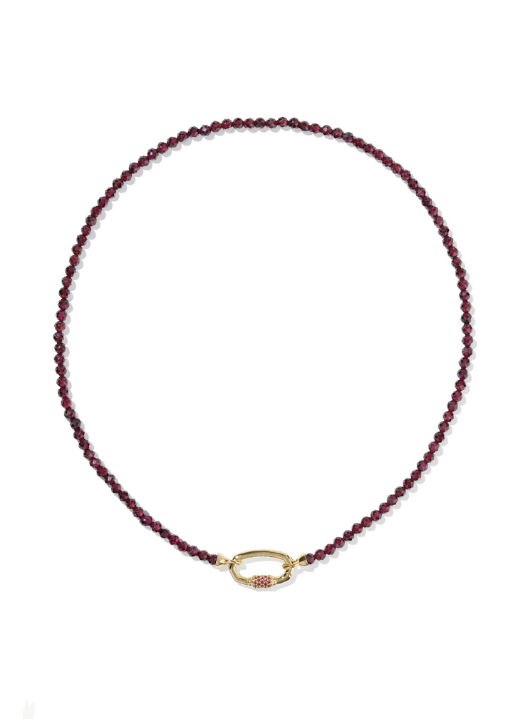 Kendra Scott Emery Beaded Strand Necklace - Gold/Red Garnet