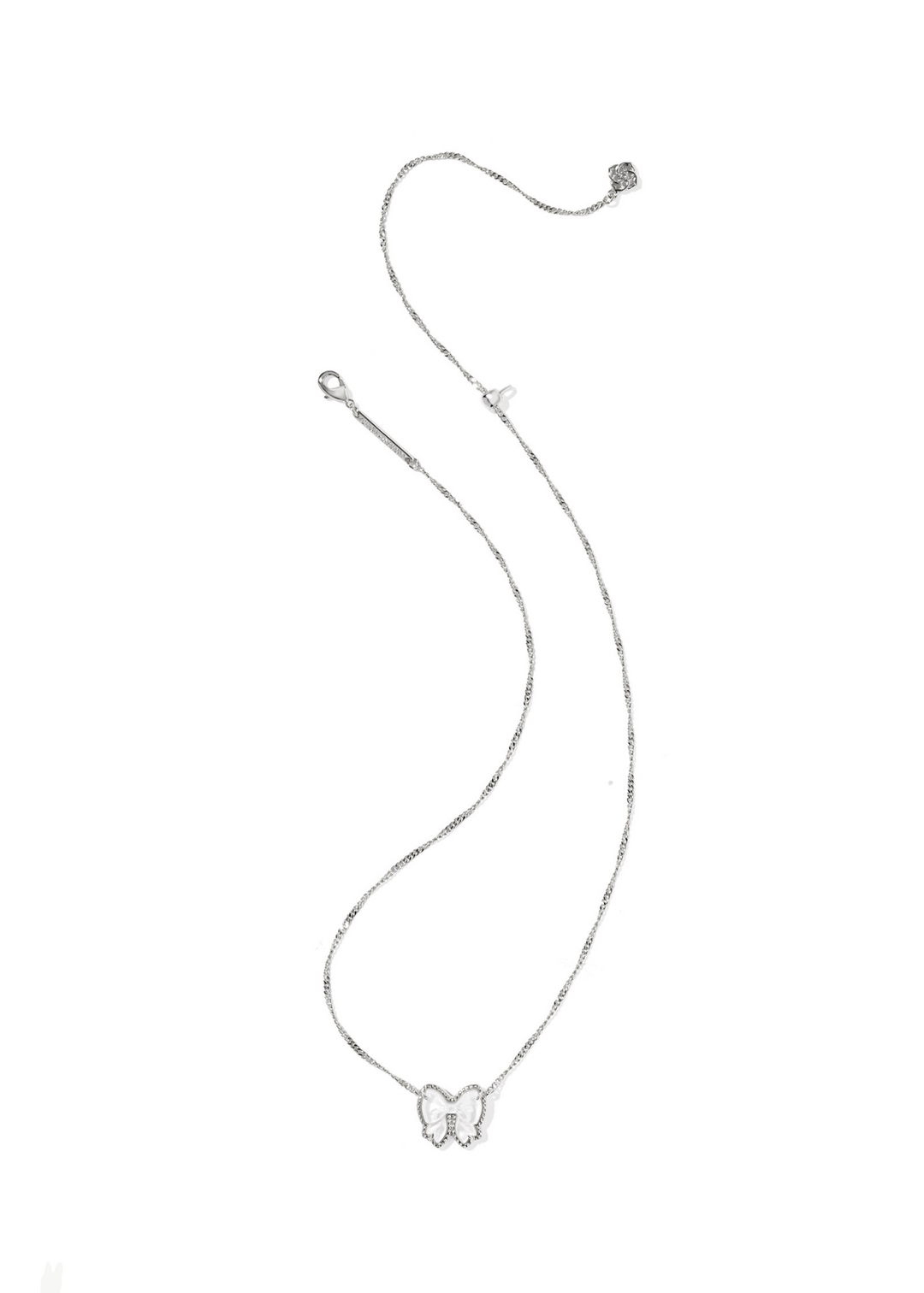 Kendra Scott Haley Bow Short Pendant Necklace - Rhodium/Ivory Mother of Pearl