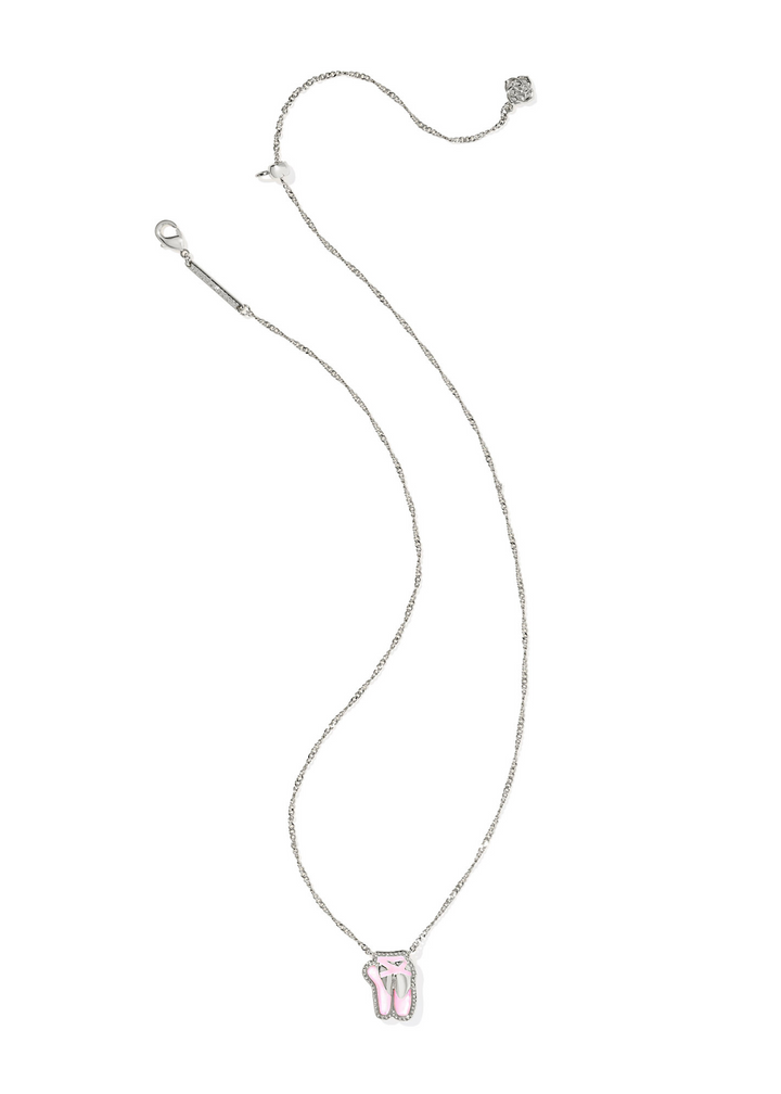 Kendra Scott Ballet Short Pendant Necklace - Rhodium/Blush Mother of Pearl