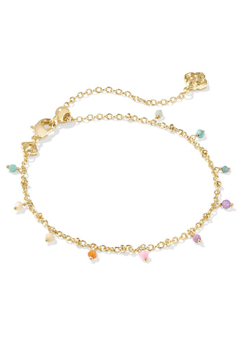Camry Beaded Delicate Chain Bracelet - Gold/Pastel Mix