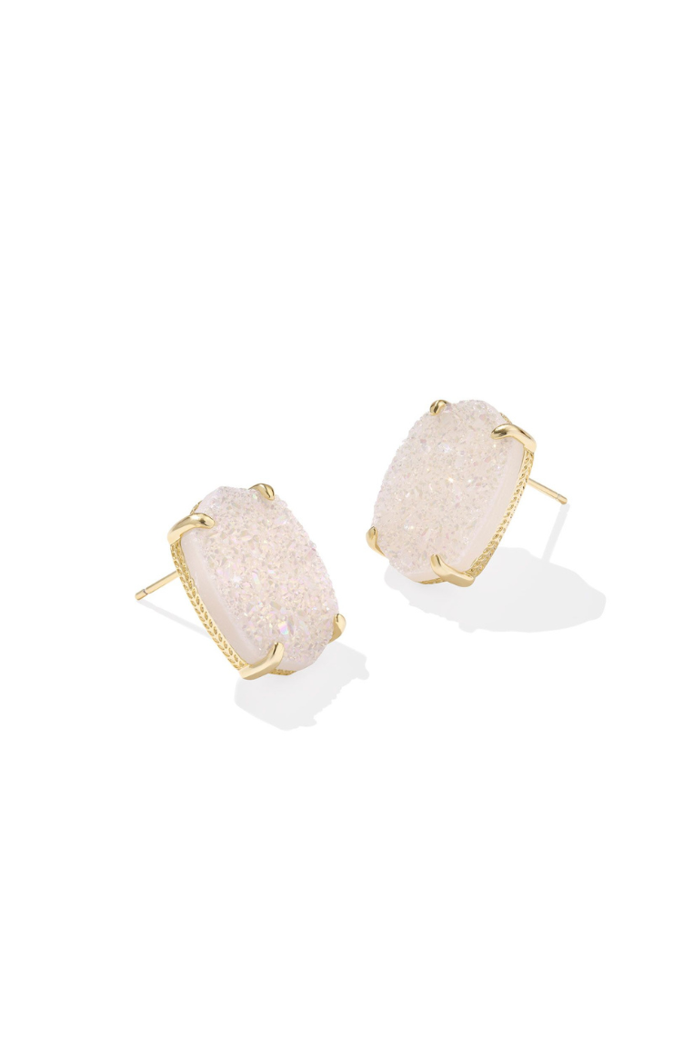 Kendra Scott Daphne Large Stud Earrings in Gold/Iridescent Drusy