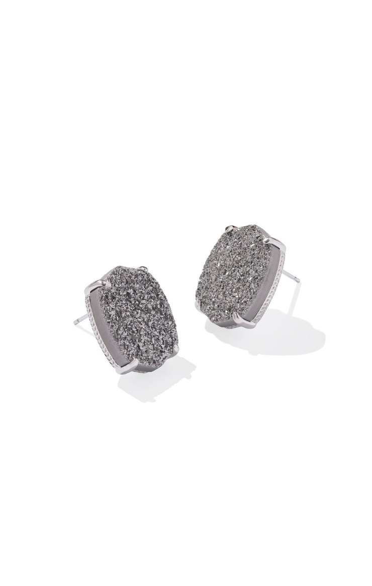 Kendra Scott Daphne Large Stud Earrings in Silver/Platinum Drusy