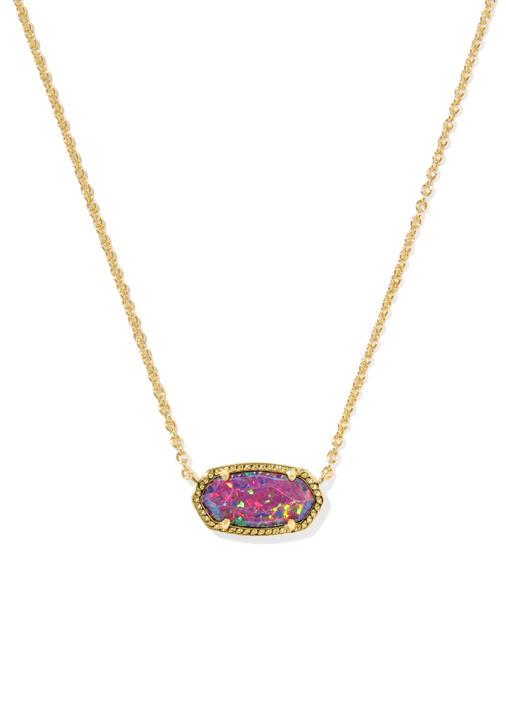 Kendra Scott Elisa Pendant Necklace - Gold/Dark Lavender Kyocera Opal