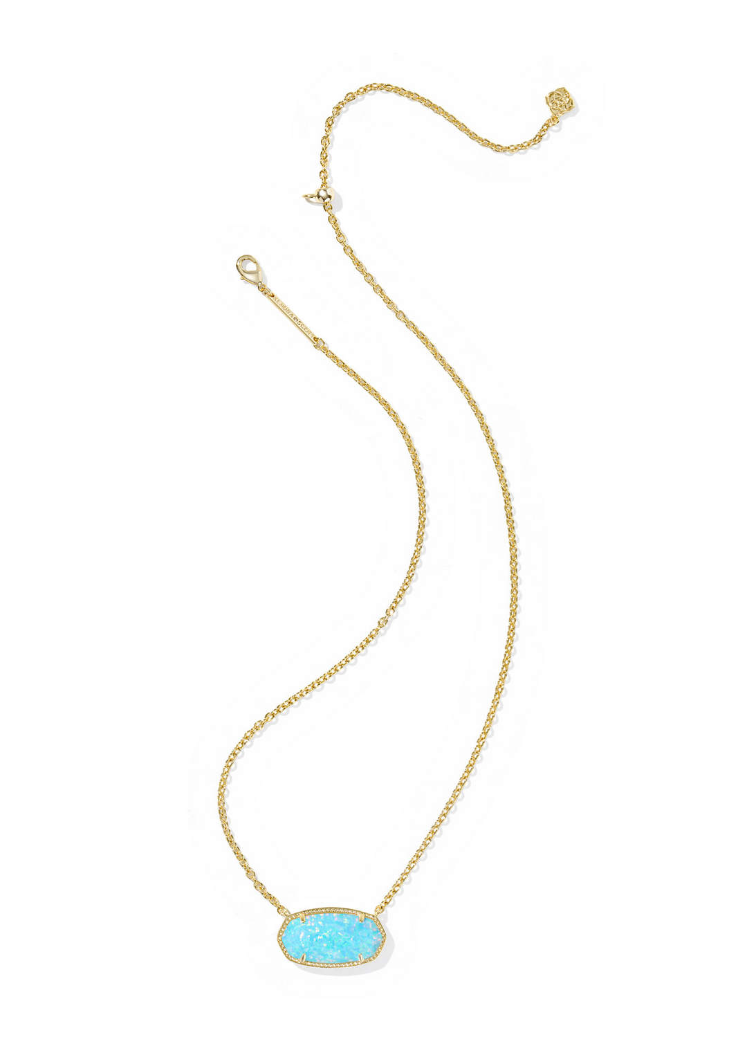Kendra Scott Elisa Statement Short Pendant Necklace - Gold/Light Teal Kyocera Opal