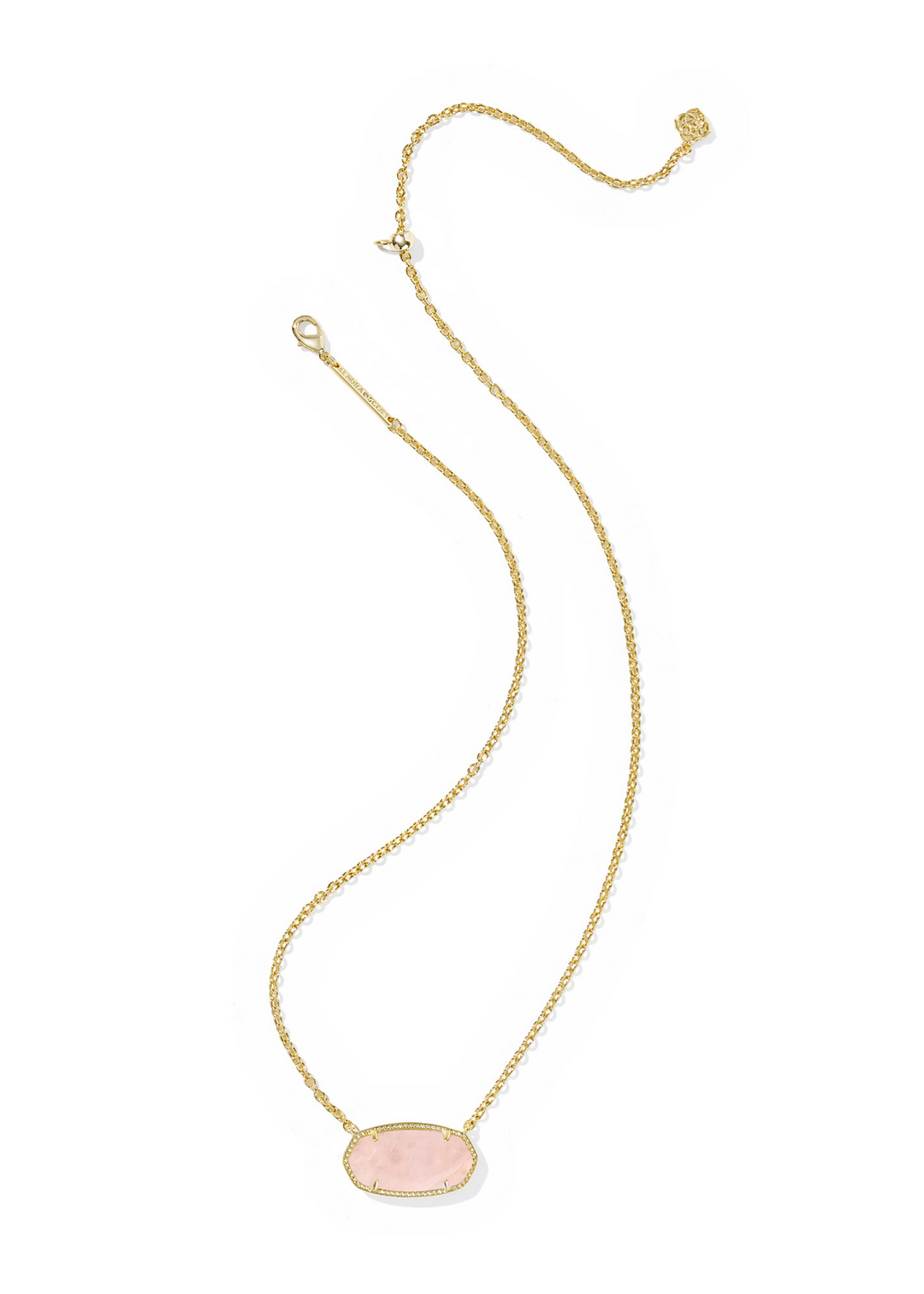 Kendra Scott Elisa Statement Short Pendant Necklace - Gold/Rose Quartz