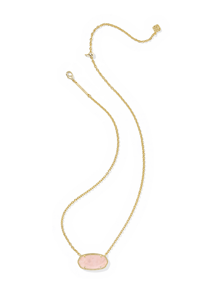 Kendra Scott Elisa Statement Short Pendant Necklace - Gold/Rose Quartz