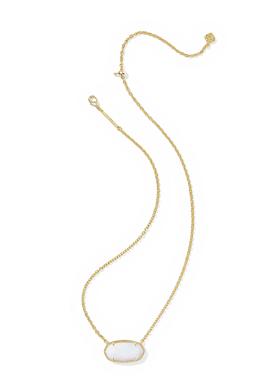 Kendra Scott Elisa Statement Short Pendant Necklace - Gold/White Kyocera Opal
