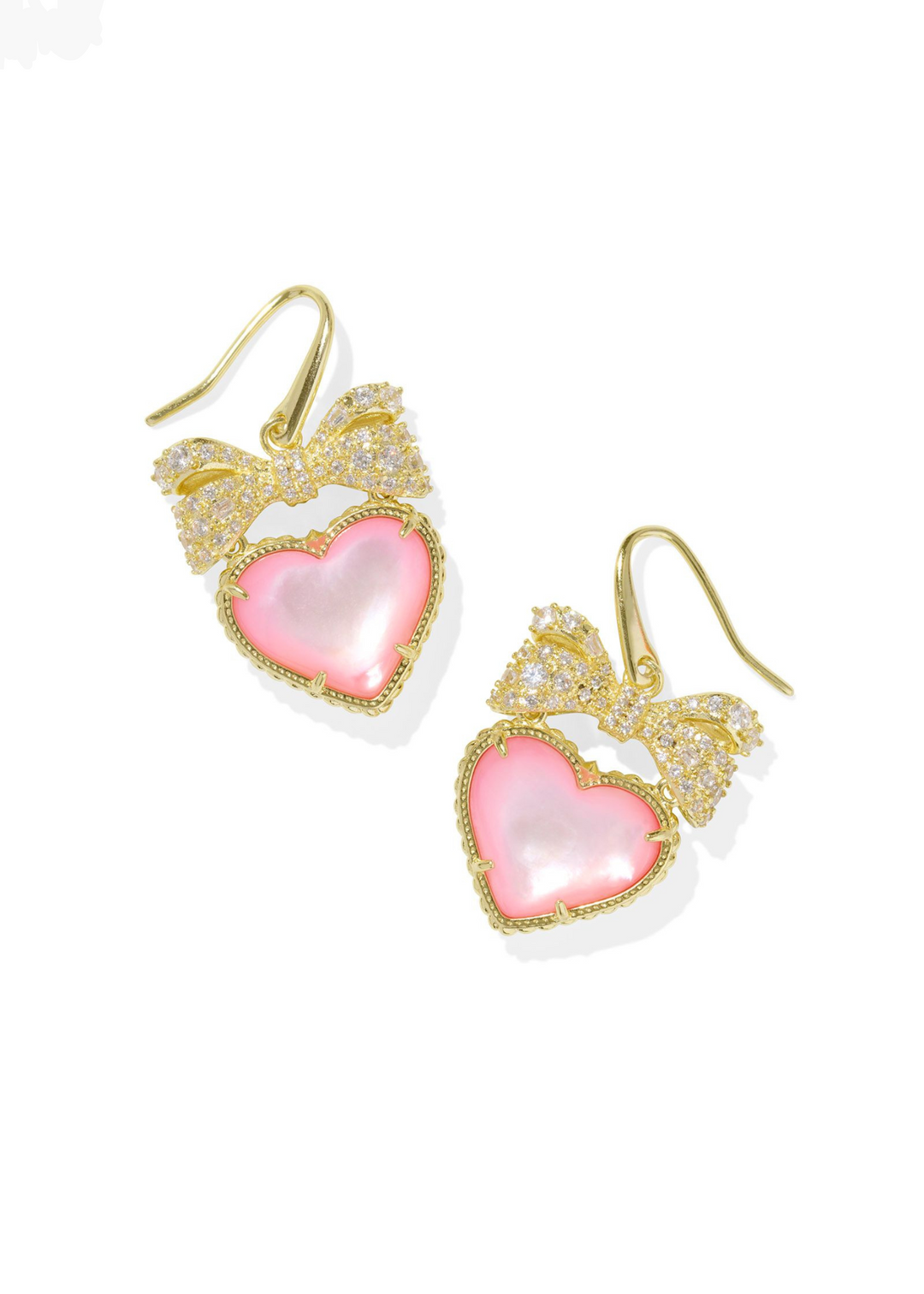 Kendra Scott Haisley Heart Drop Earrings in Gold/Blush Ivory Mother of Pearl