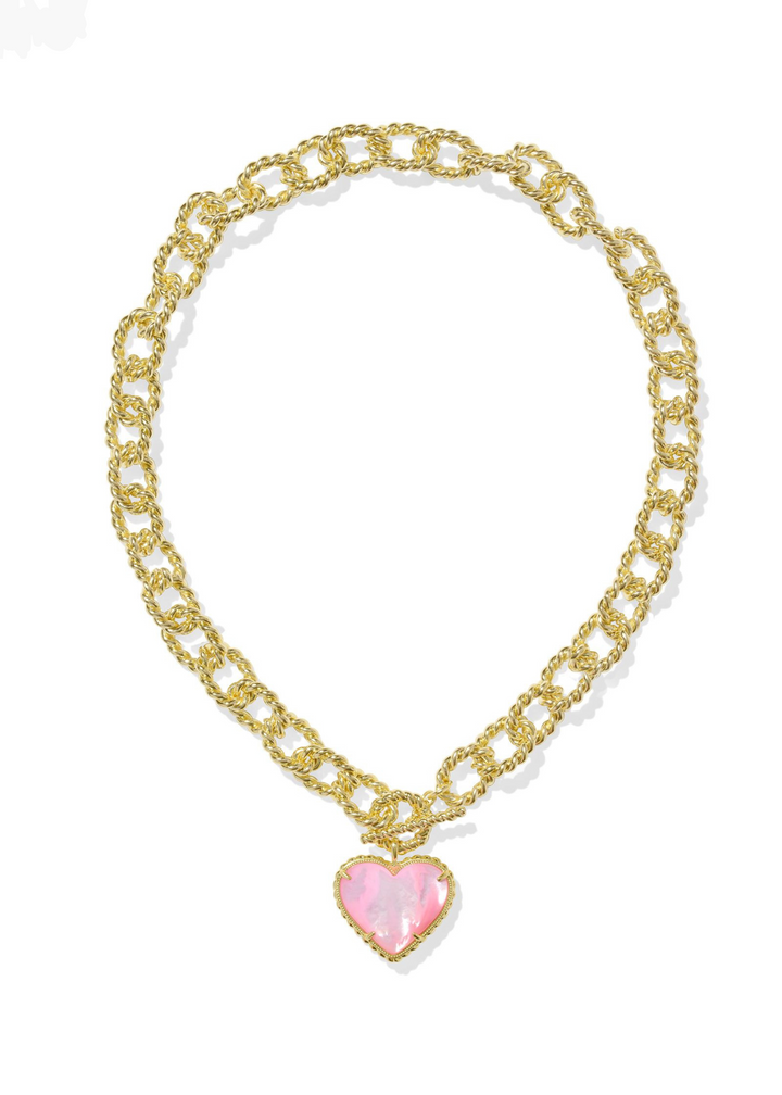 Kendra Scott Haisley Heart Statement Necklace - Gold/Blush Ivory Mother of Pearl