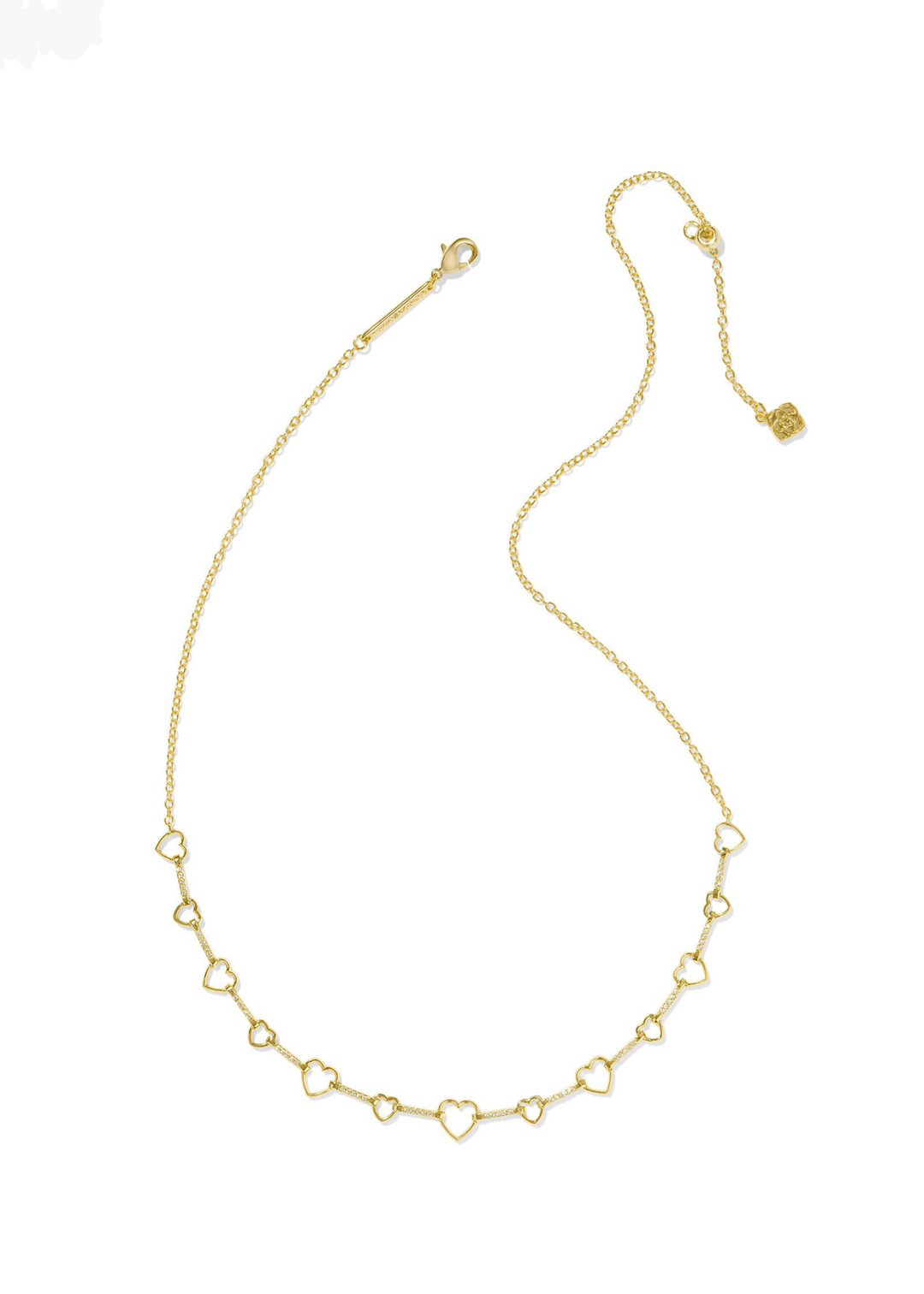 Kendra Scott Haisley Heart Strand Necklace - Gold/White Crystal