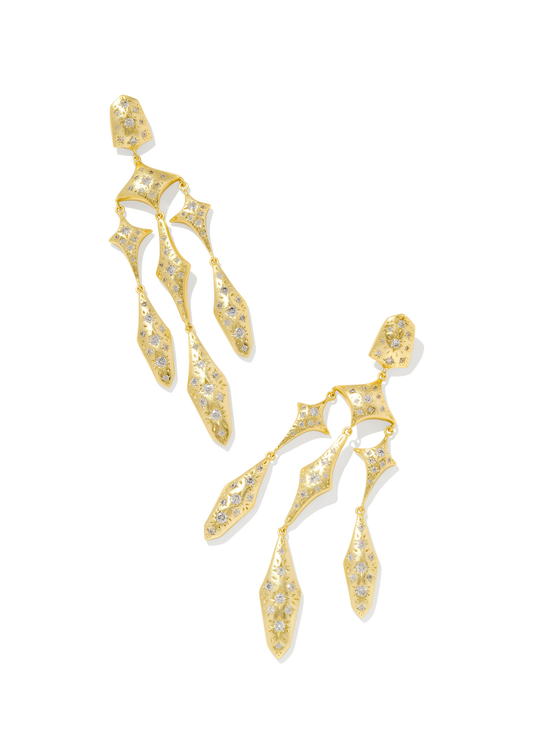 Kendra Scott Holland Statement Earrings in Gold/White Crystal