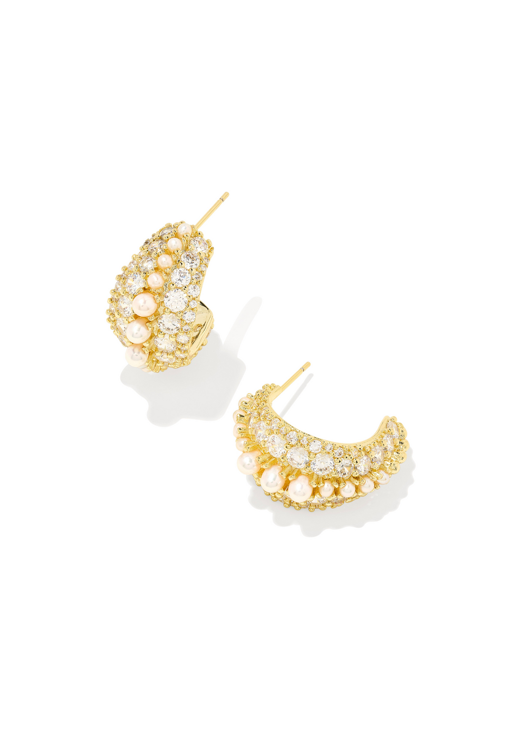 Kendra Scott Krista Hoop Earrings in Gold/White Mix