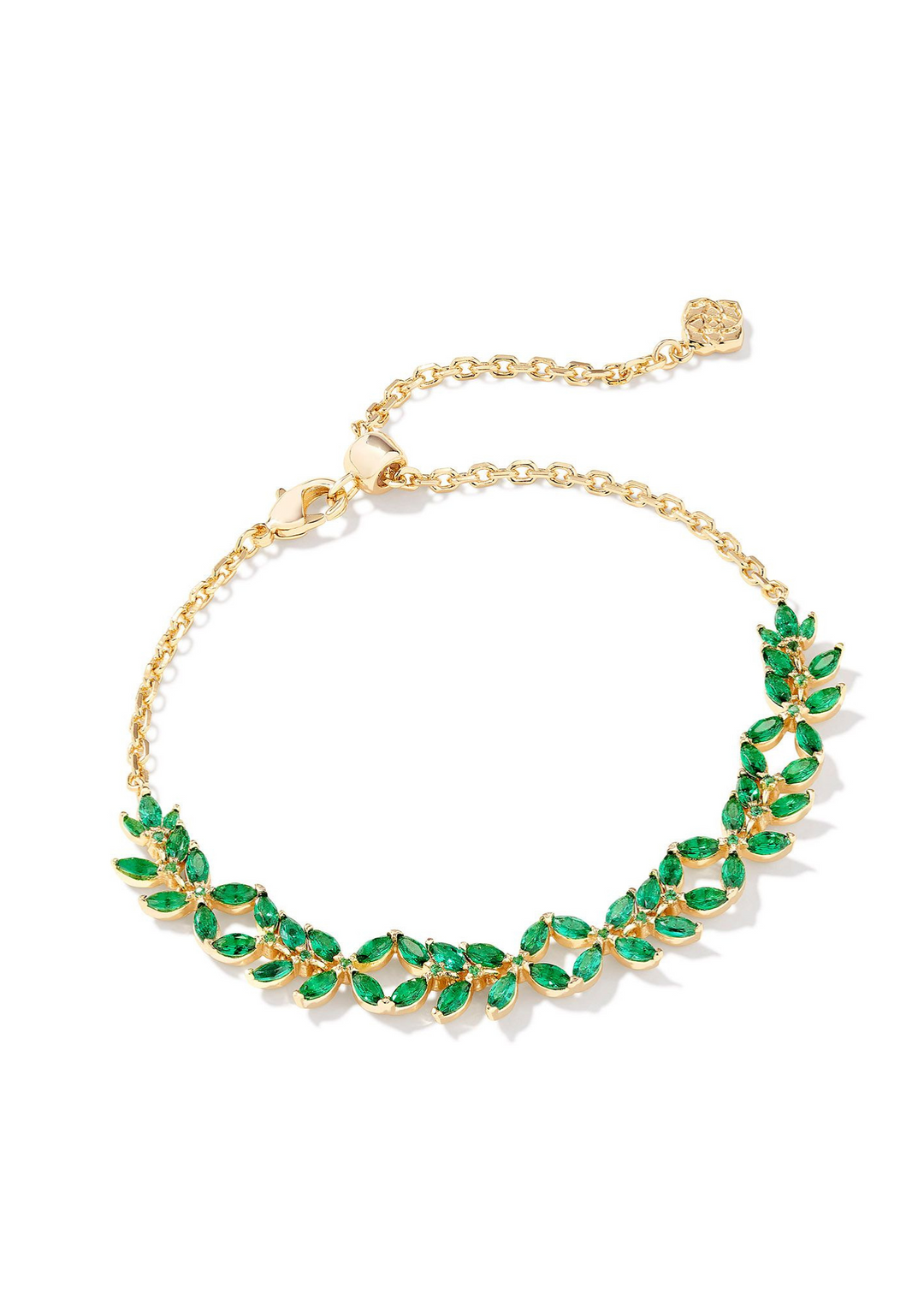 Kendra Scott Rosalie Tennis Bracelet in Gold/Green Crystal