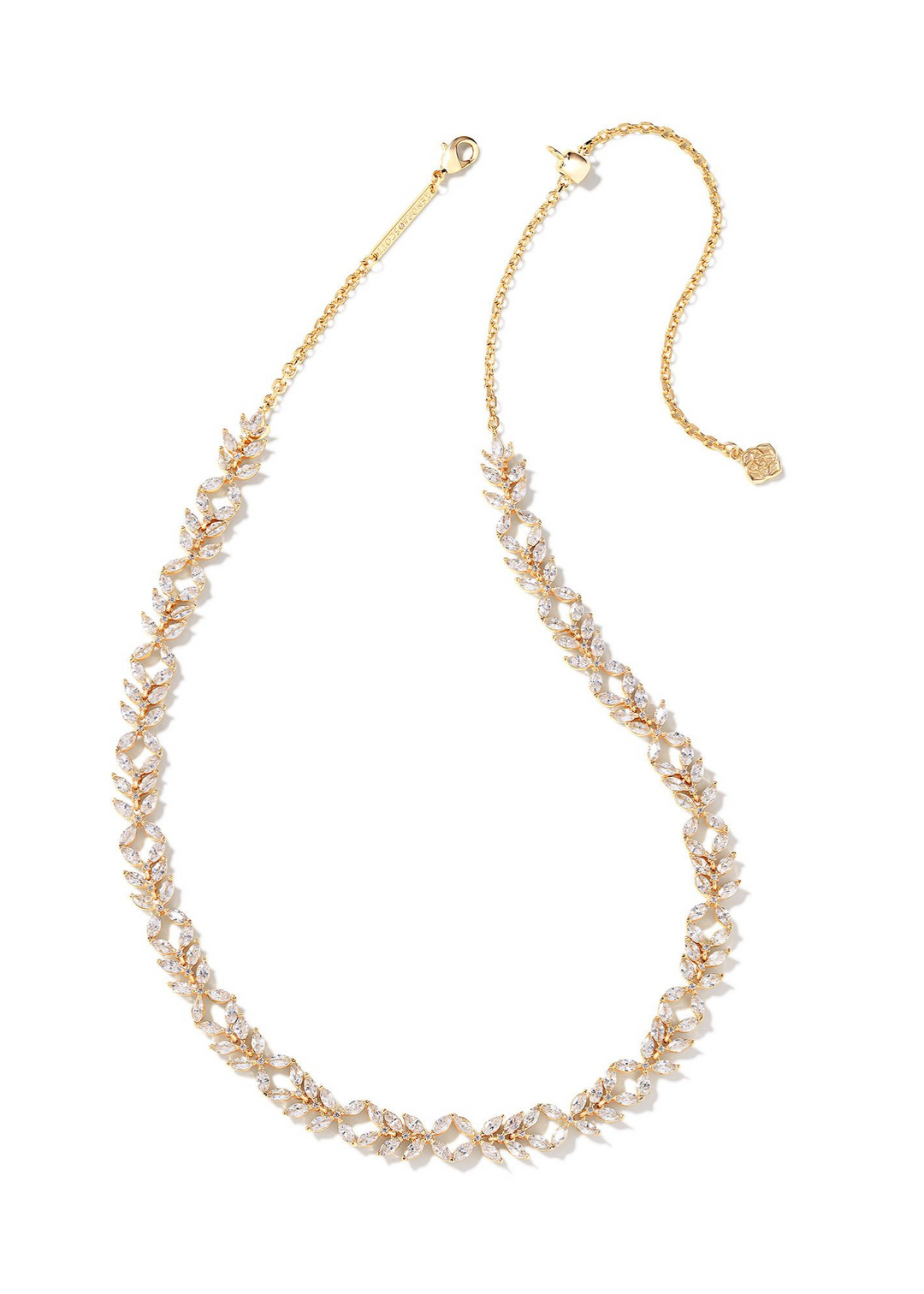 Kendra Scott Rosalie Tennis Necklace - Gold/White Crystal