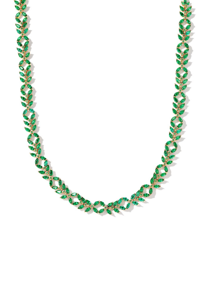 Kendra Scott Rosalie Tennis Necklace in Gold/Green Crystal