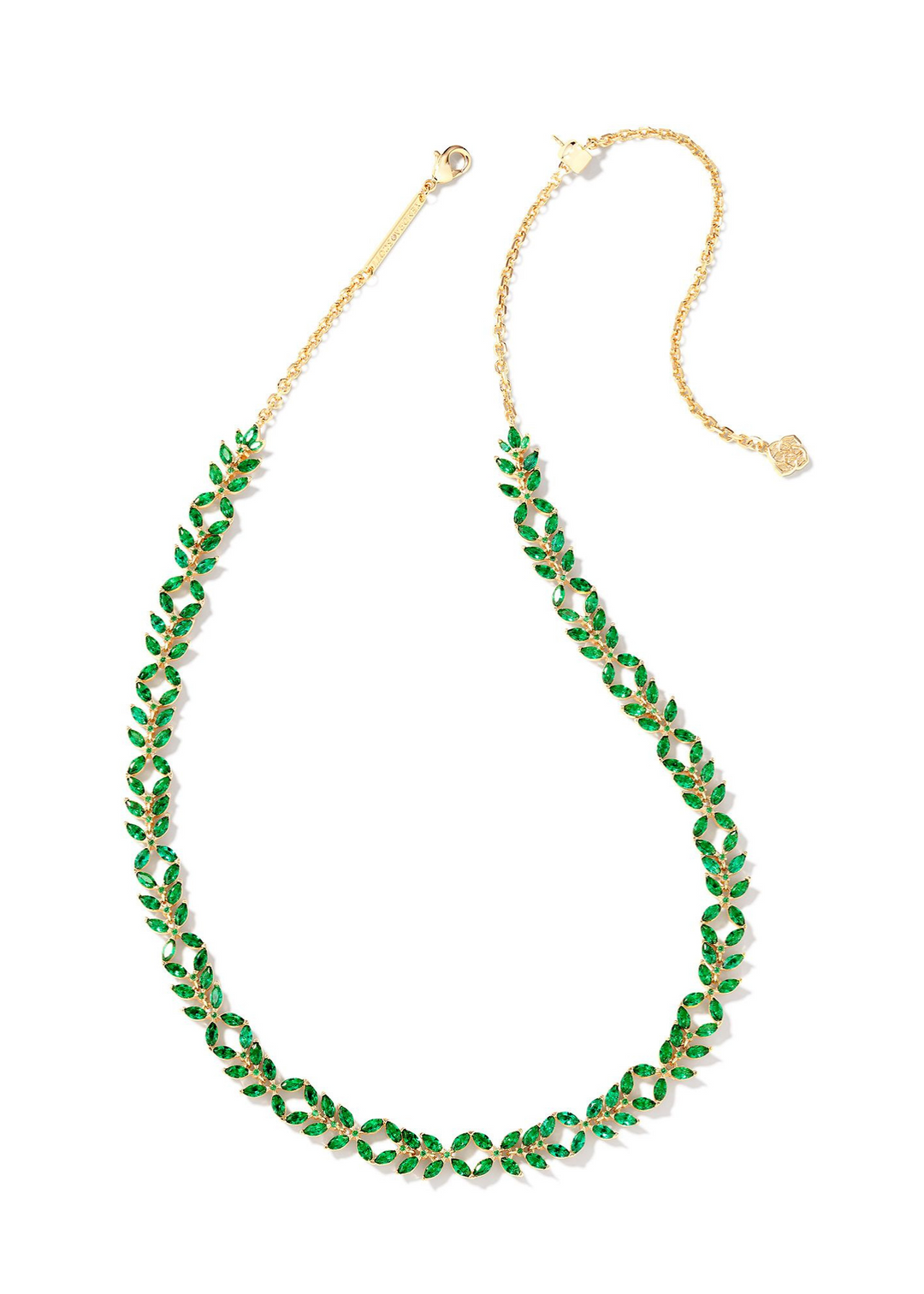 Kendra Scott Rosalie Tennis Necklace - Gold/Green Crystal