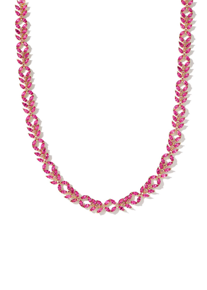 Kendra Scott Rosalie Tennis Necklace in Gold/Pink Crystal