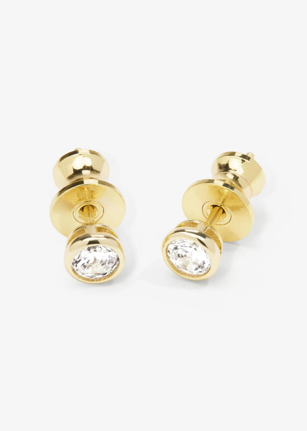 Melinda Maria Baroness 4mm Studs - Gold/White Crystal