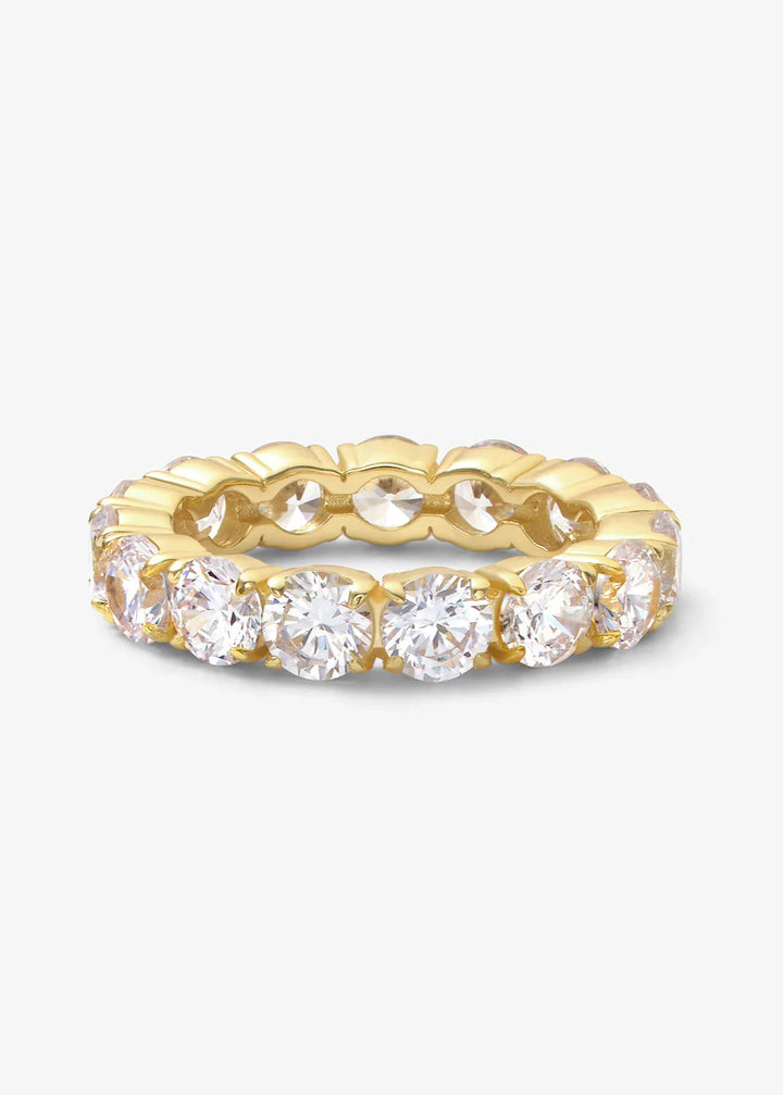 Melinda Maria women's gold simulated diamond all around ring 