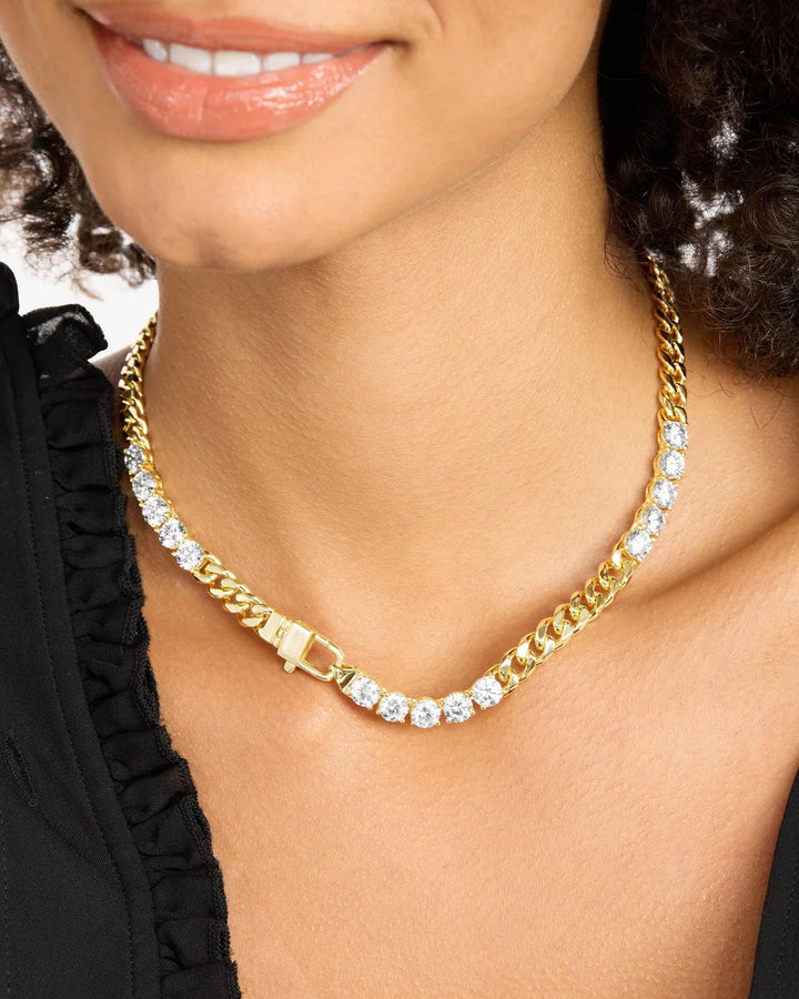 Melinda Maria Julian's Obsessed With Diamonds 16" Necklace - Gold