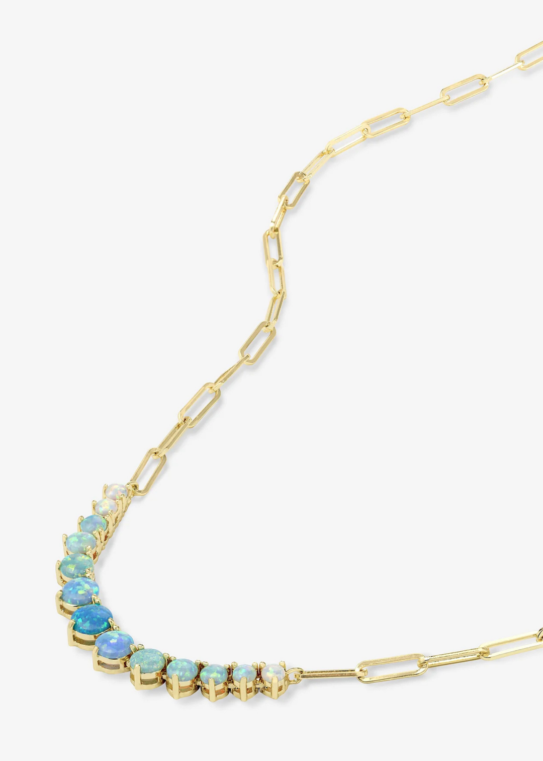 Melinda Maria Not Your Basic Graduated Ombre Samantha Tennis Necklace - Gold/Blue Opal