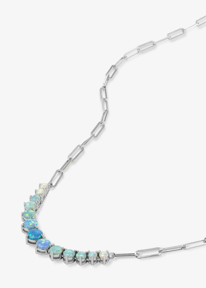 Melinda Maria Not Your Basic Graduated Ombre Samantha Tennis Necklace - Silver