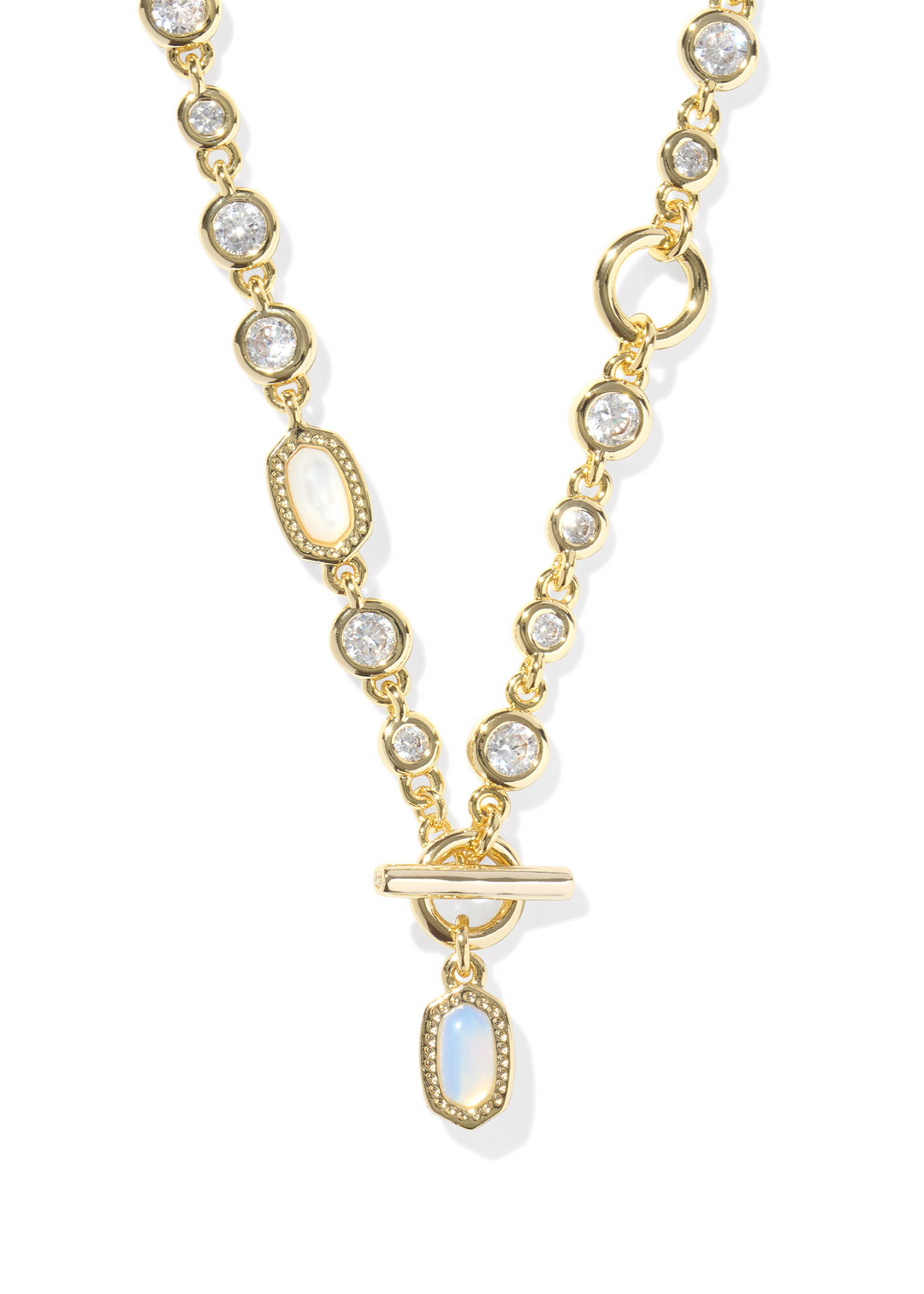 Kendra Scott Mini Elisa Abbie Strand Necklace in Gold/White Mix