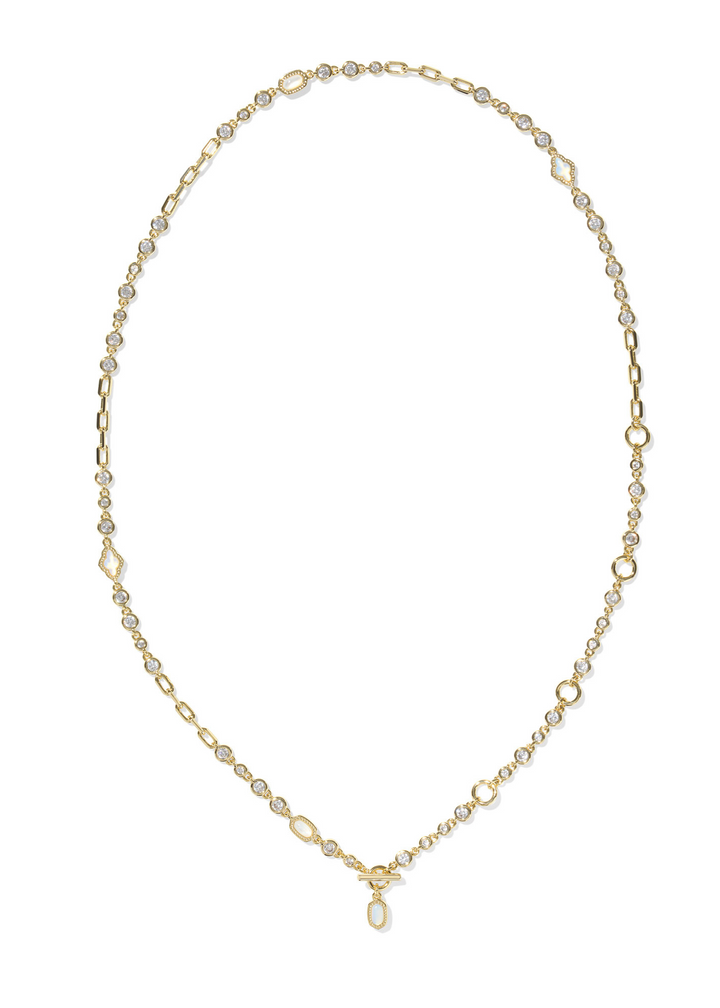 Kendra Scott Mini Elisa Abbie Strand Necklace - Gold/White Mix