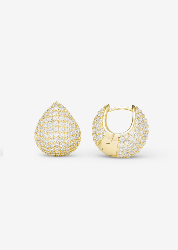 Women's gold pave earrings